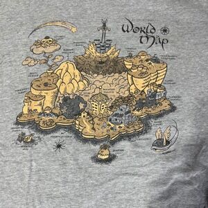 Tultex‎ Super Mario World RPG Map Graphic Print T-Shirt Gray  Adult L